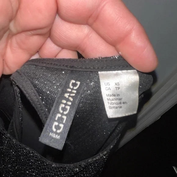 Divided Sparkling Silver Long Sleeve Dress - Picture 4 of 4